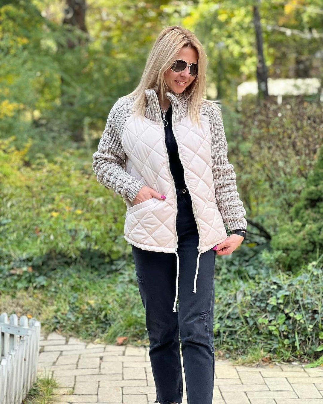 🎁Christmas sale☃️2025 New Women's Knit Patchwork Puffy Jacket