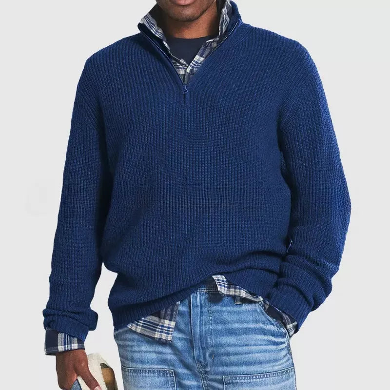 👔Men's business casual zipper sweater🚆Smooth and anti-pilling knit