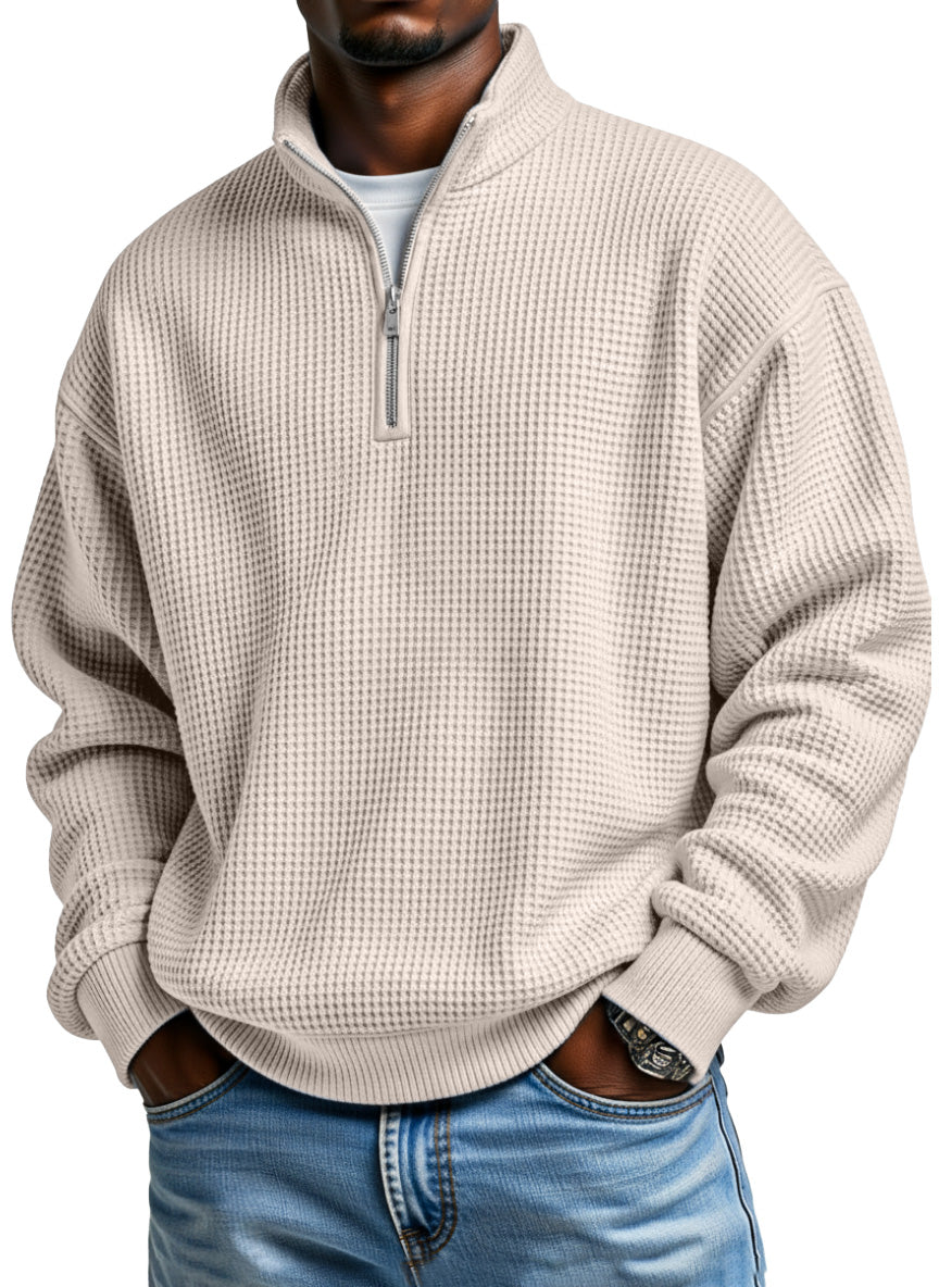 Cozy Waffle Half-Zip Polo